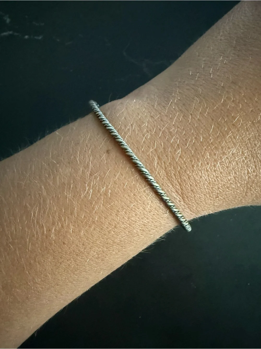 Twisted Rope Open Bangle Bracelet - Sterling Silver